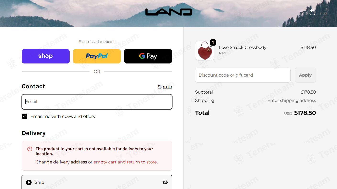 Land Leather apply coupon code