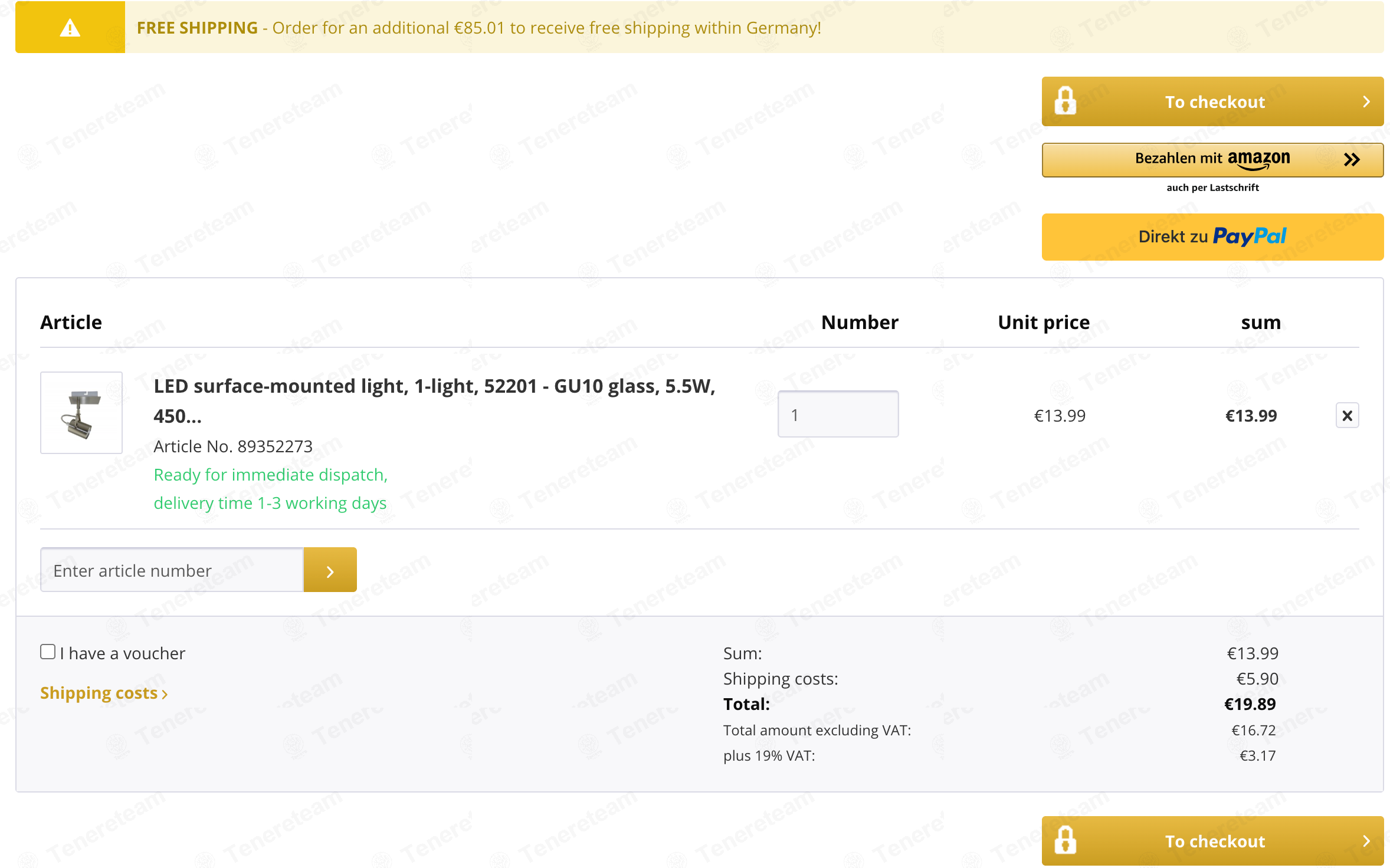 Lichtdiscount DE apply coupon code