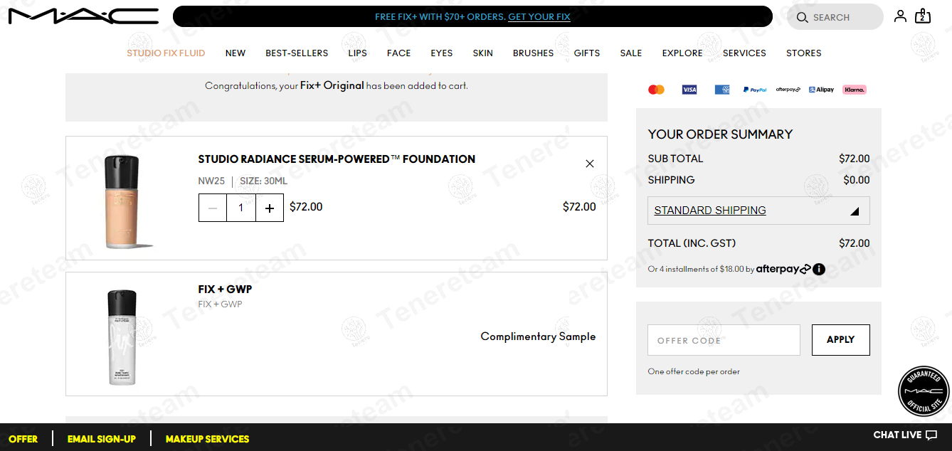 MAC Cosmetics AU apply coupon code