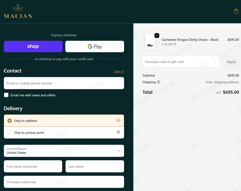 Macian apply coupon code