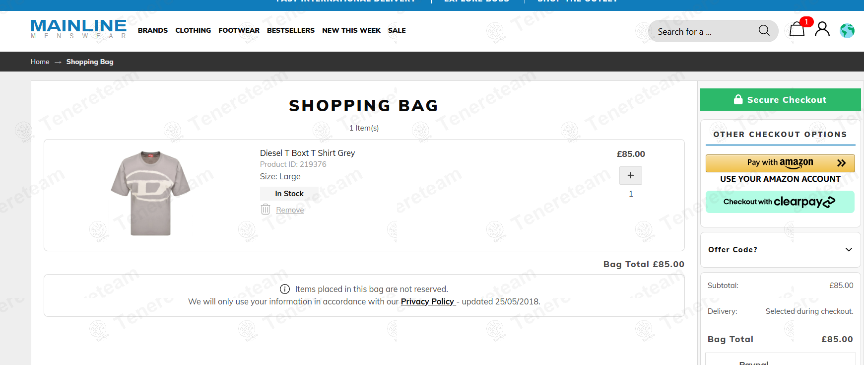 Mainline Menswear apply coupon code
