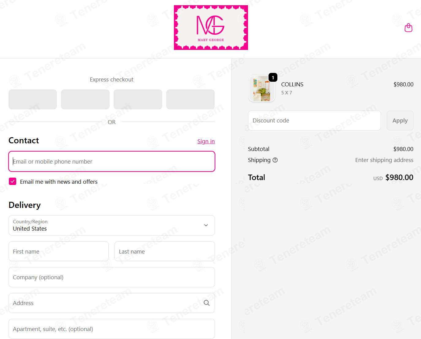 Mary George Design apply coupon code