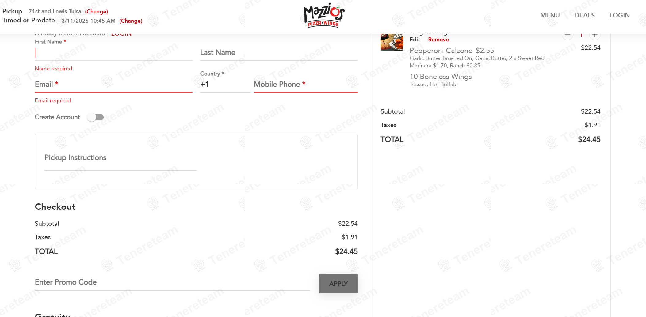 Mazzio's apply coupon code