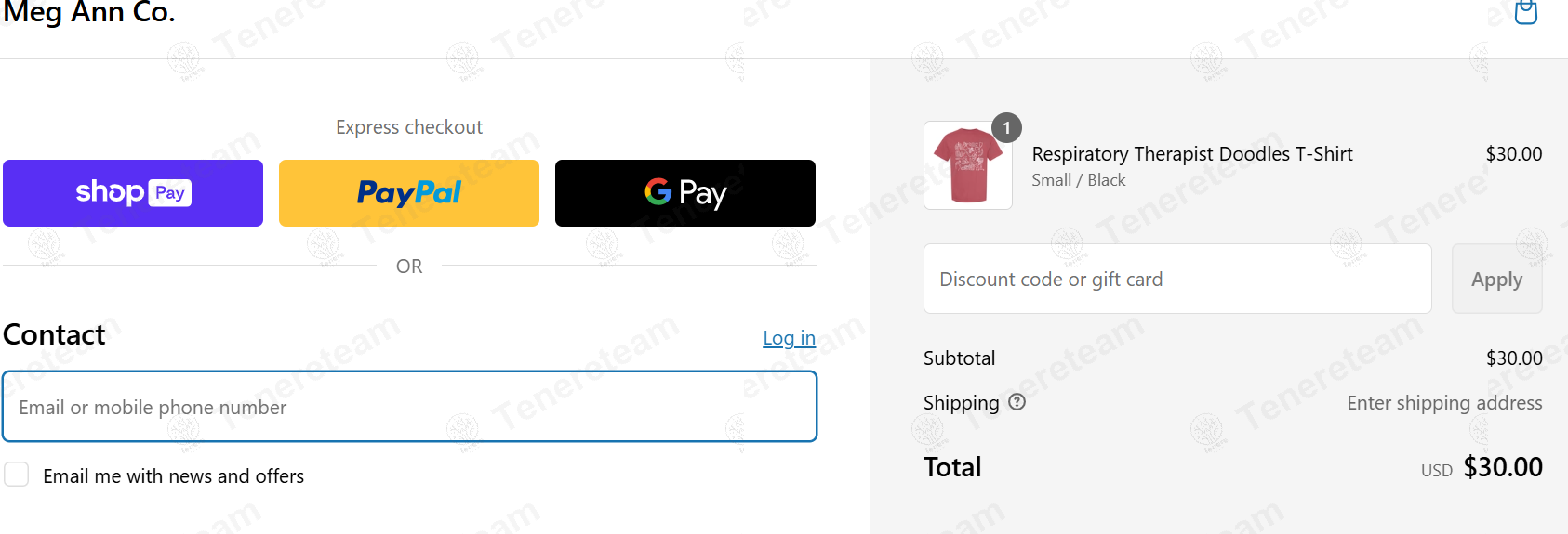 Meg Ann Co. apply coupon code
