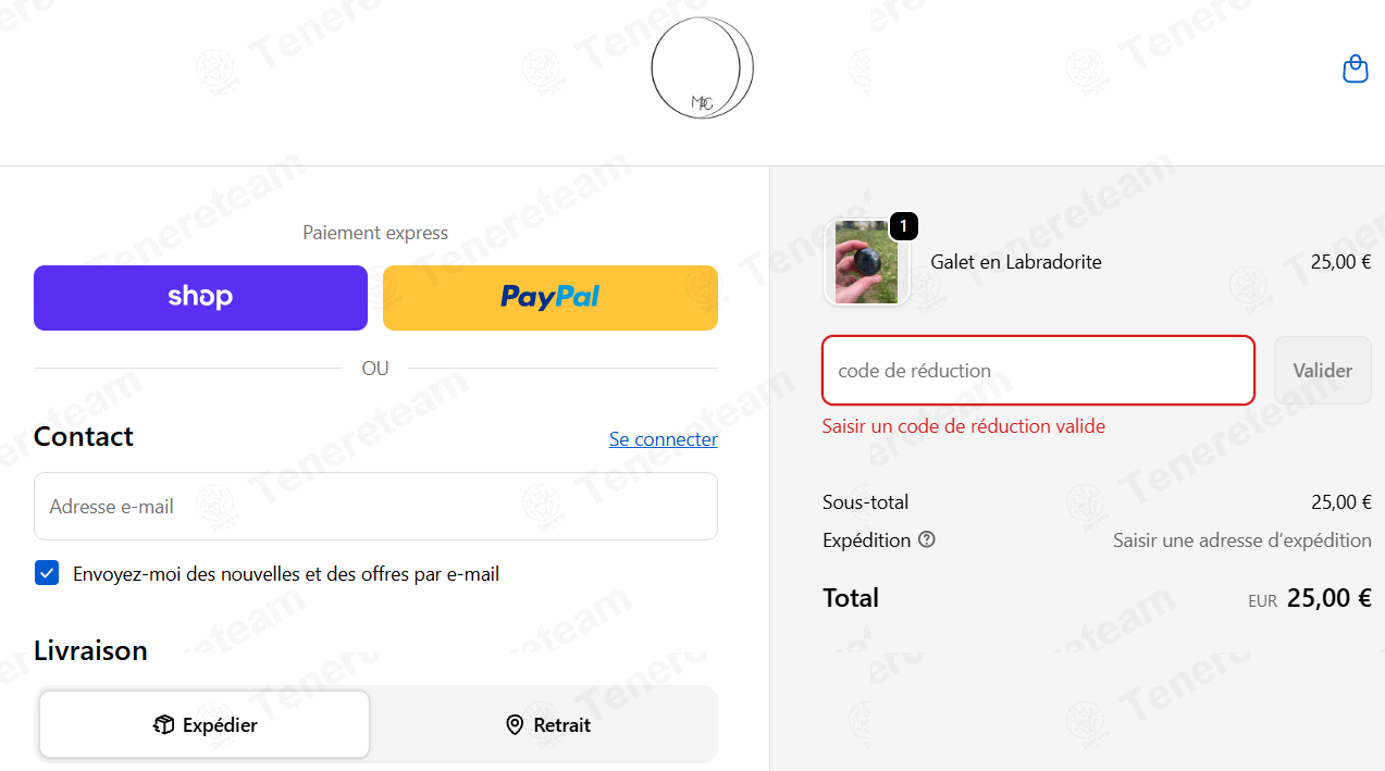 Mes Petits Cailloux apply coupon code