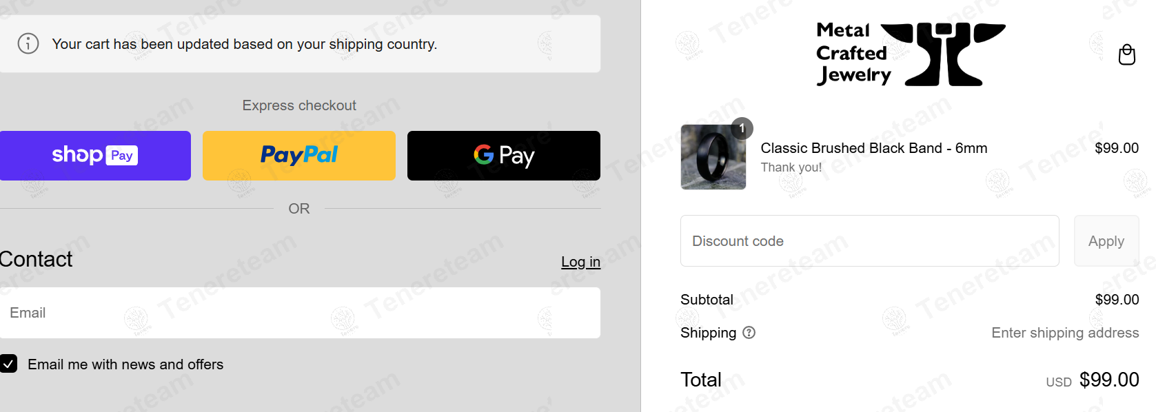 Metal Crafted Jewelry apply coupon code