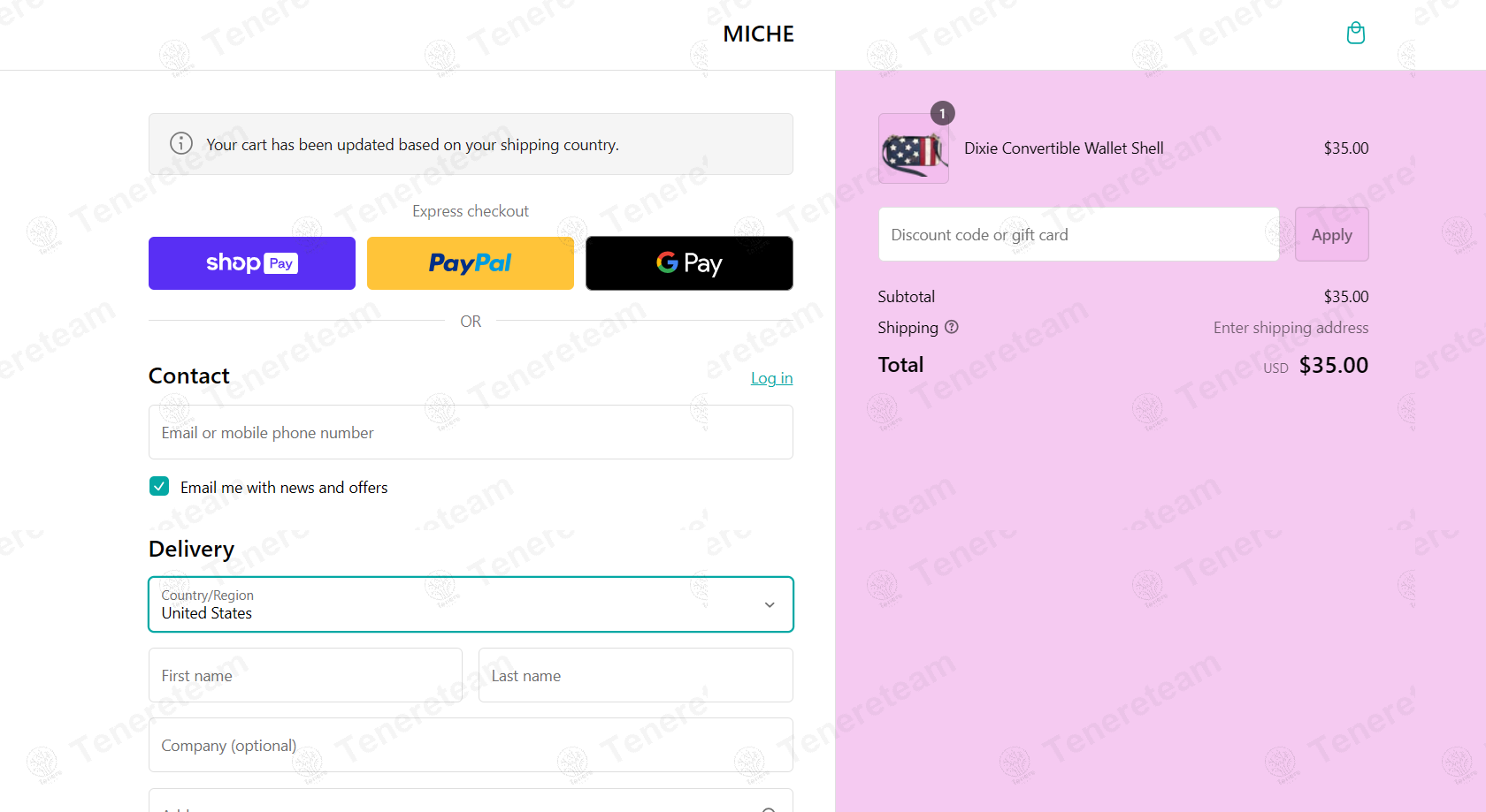 MICHE apply coupon code