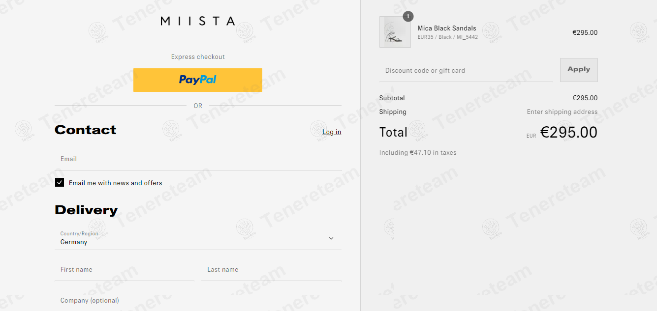Miista apply coupon code