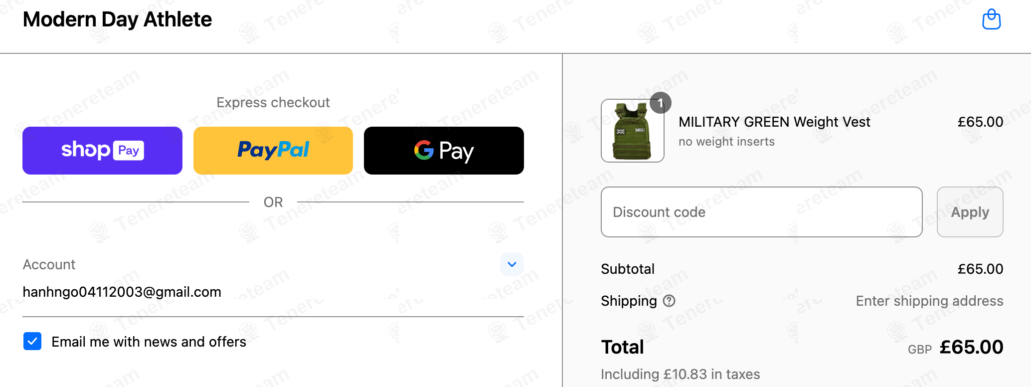 Modern Day Athlete apply coupon code