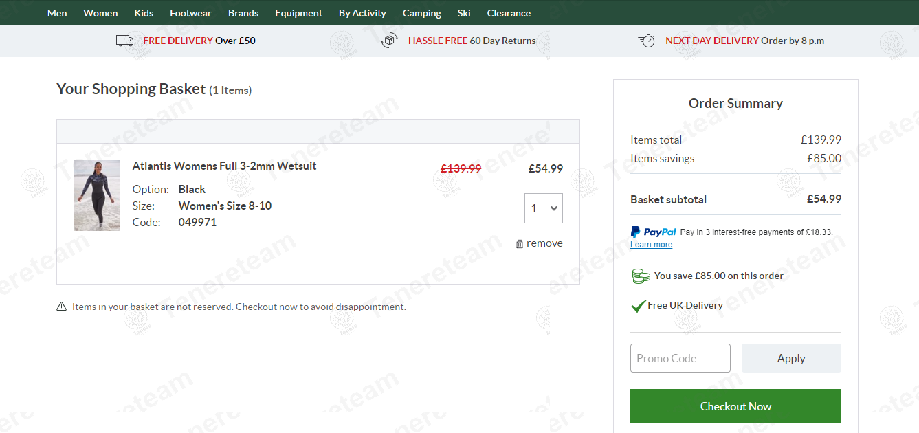 Mountain Warehouse apply coupon code