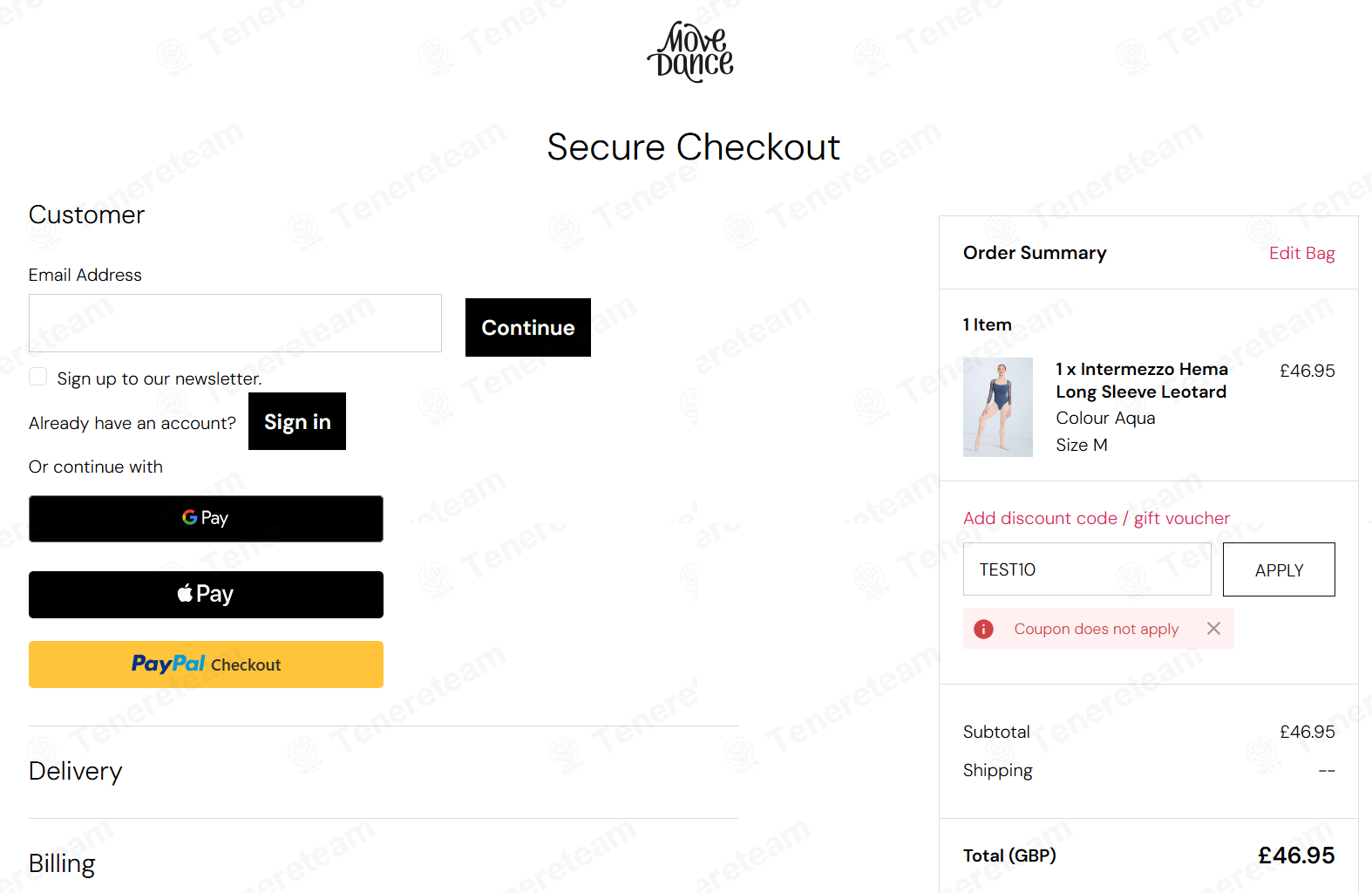 Move Dancewear apply coupon code