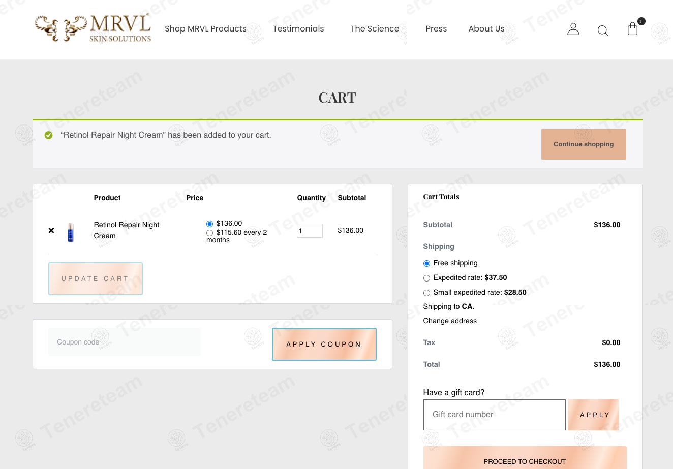 MRVL Skin Solutions apply coupon code