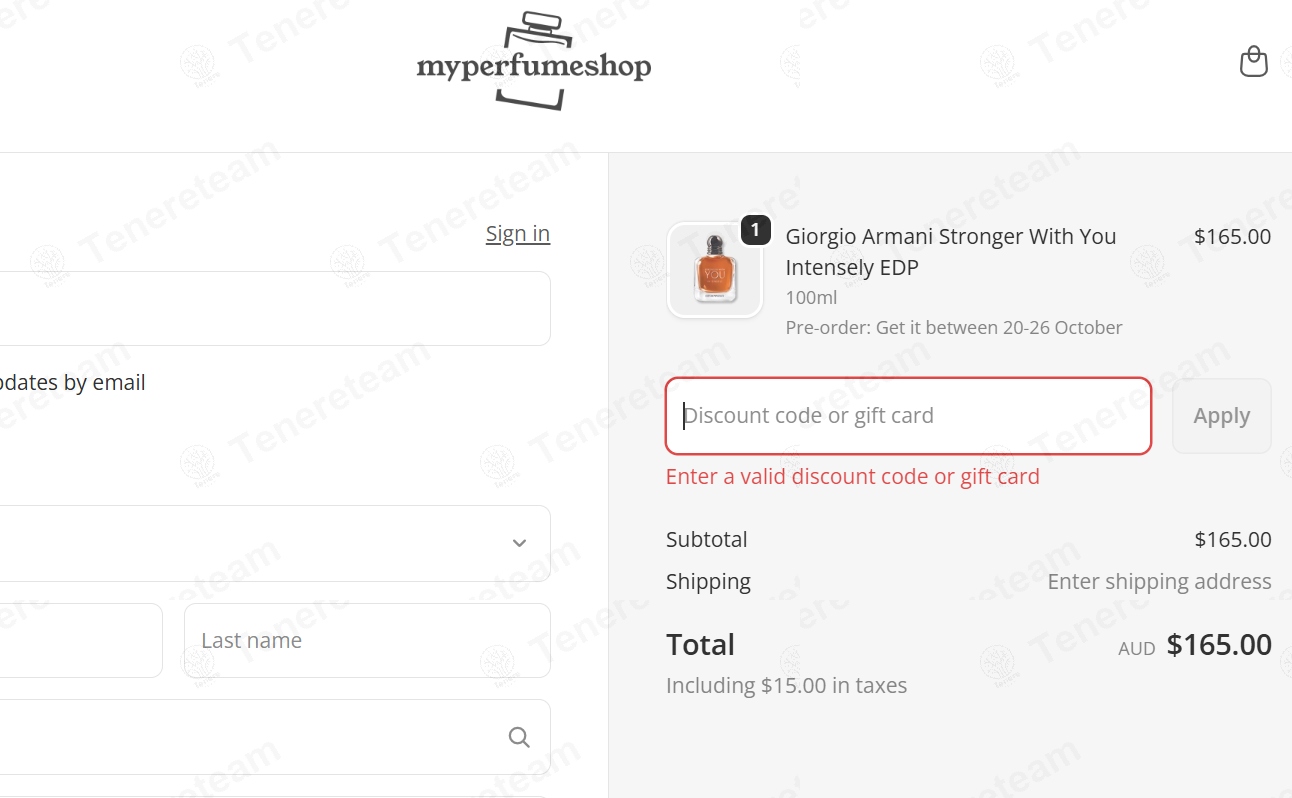 My Perfume Shop Australia apply coupon code