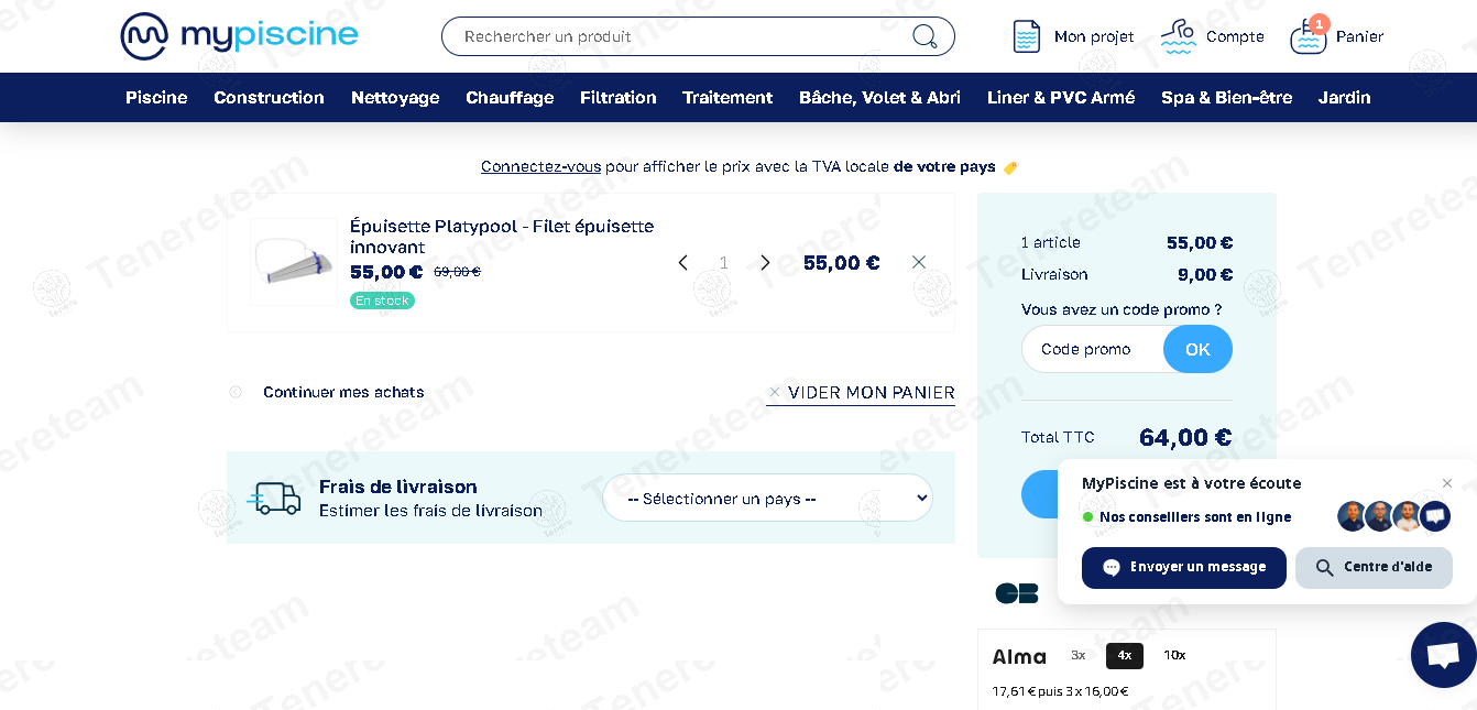 My Piscine FR apply coupon code