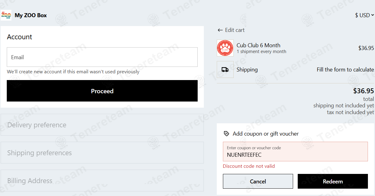 My Zoo Box apply coupon code