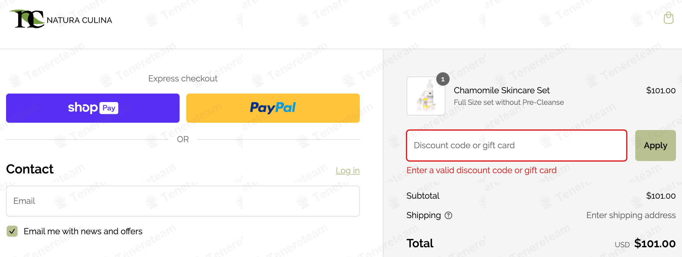 Natura Culina apply coupon code