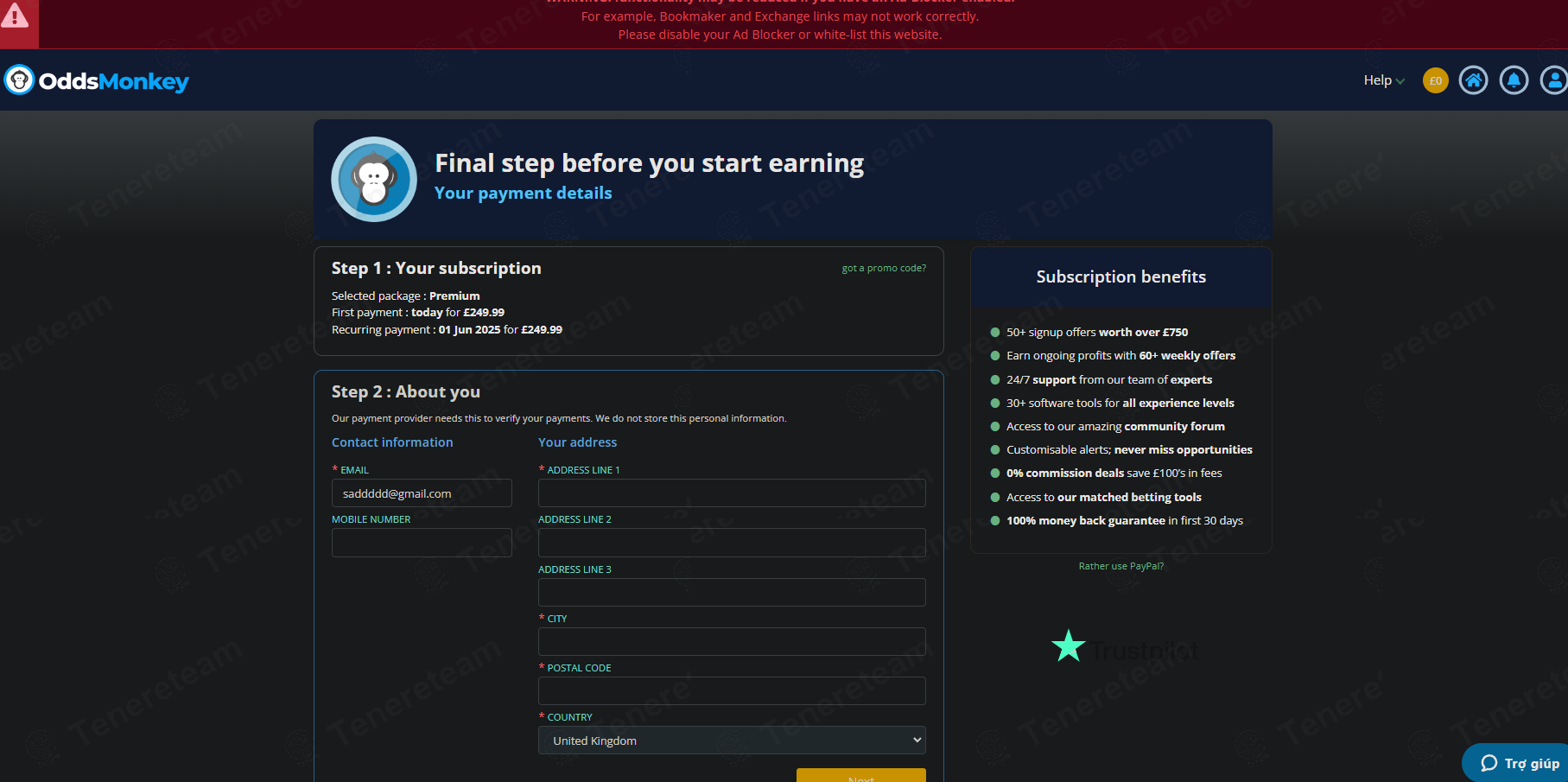 OddsMonkey apply coupon code