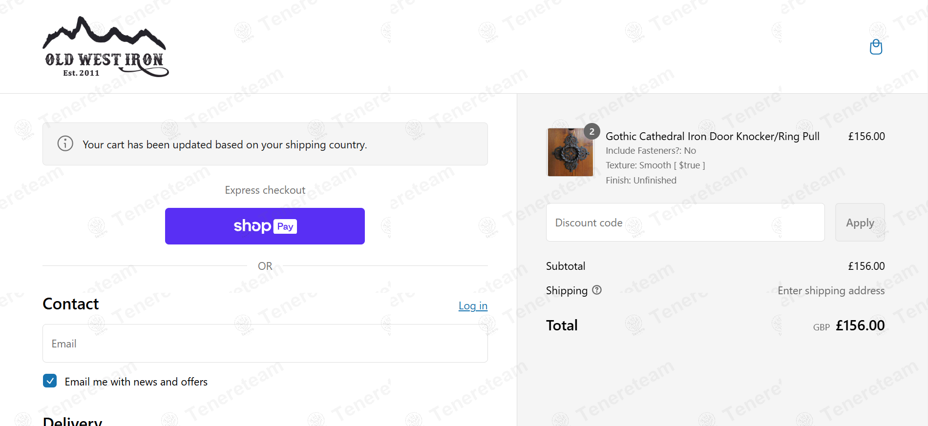 Old West Iron apply coupon code