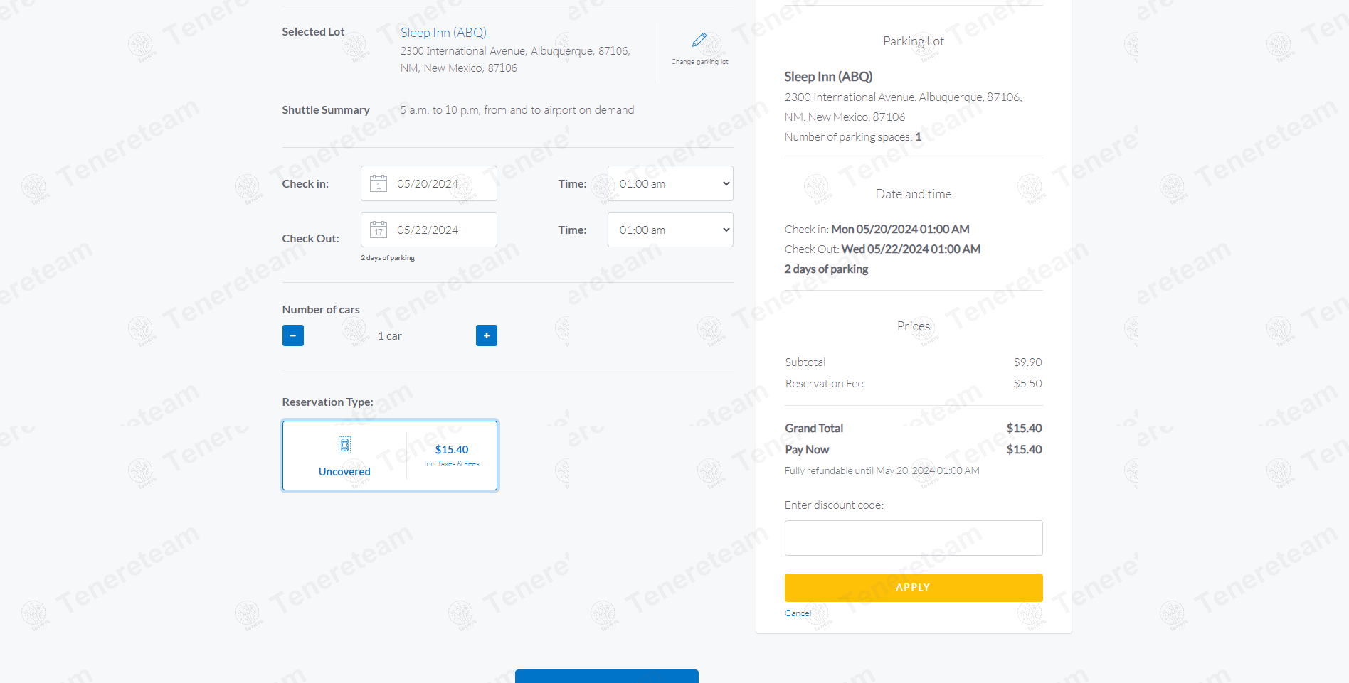 One Stop Parking apply coupon code