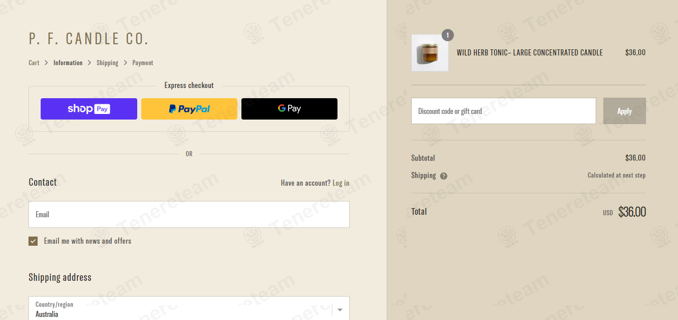P F Candle Co apply coupon code