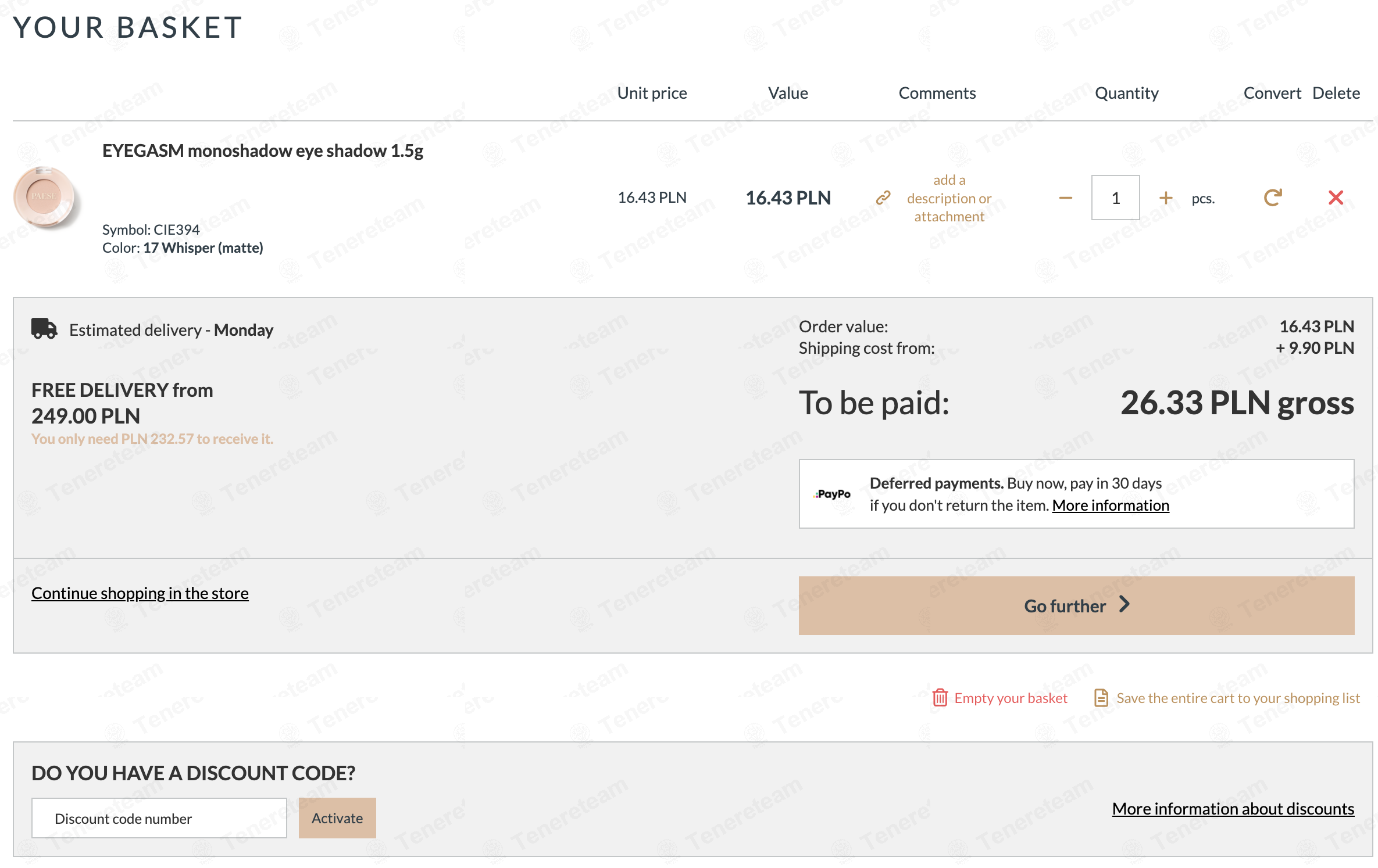 Paese PL apply coupon code