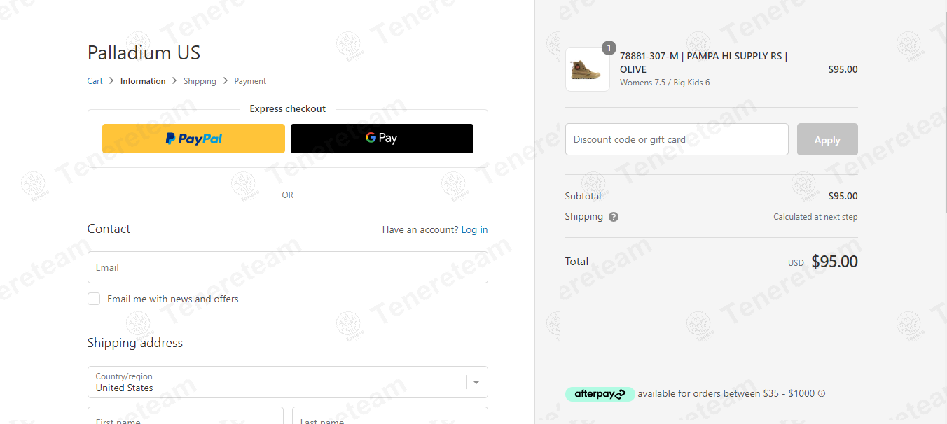Palladium Boots apply coupon code