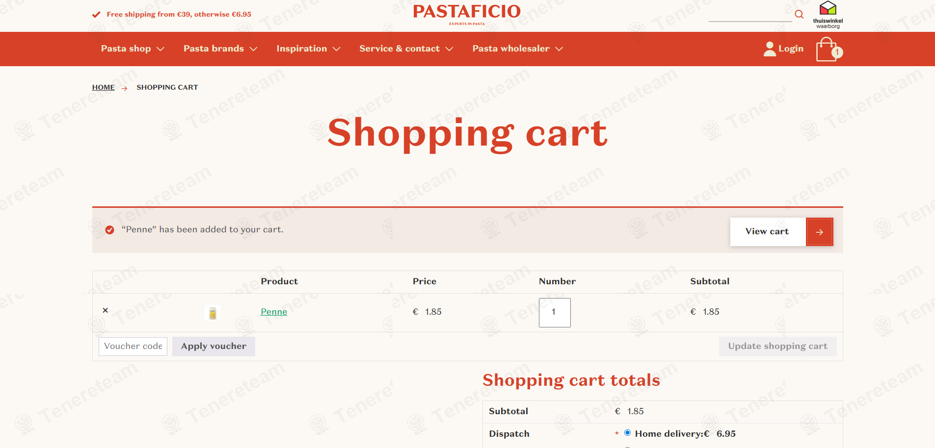 Pastaficio NL apply coupon code