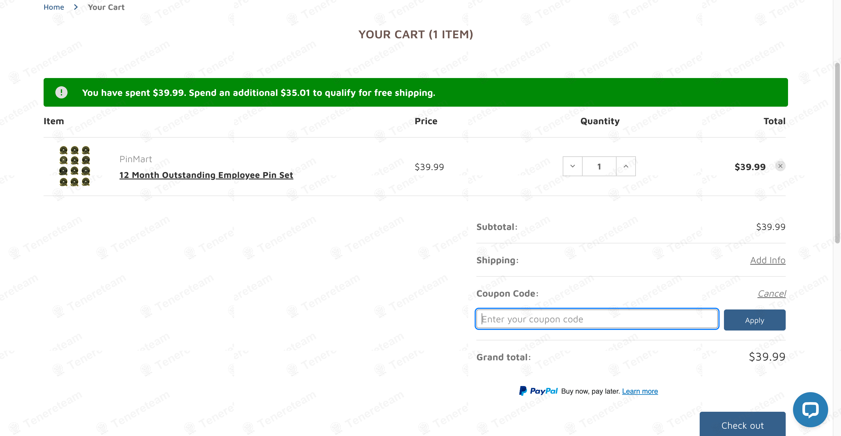 PinMart apply coupon code