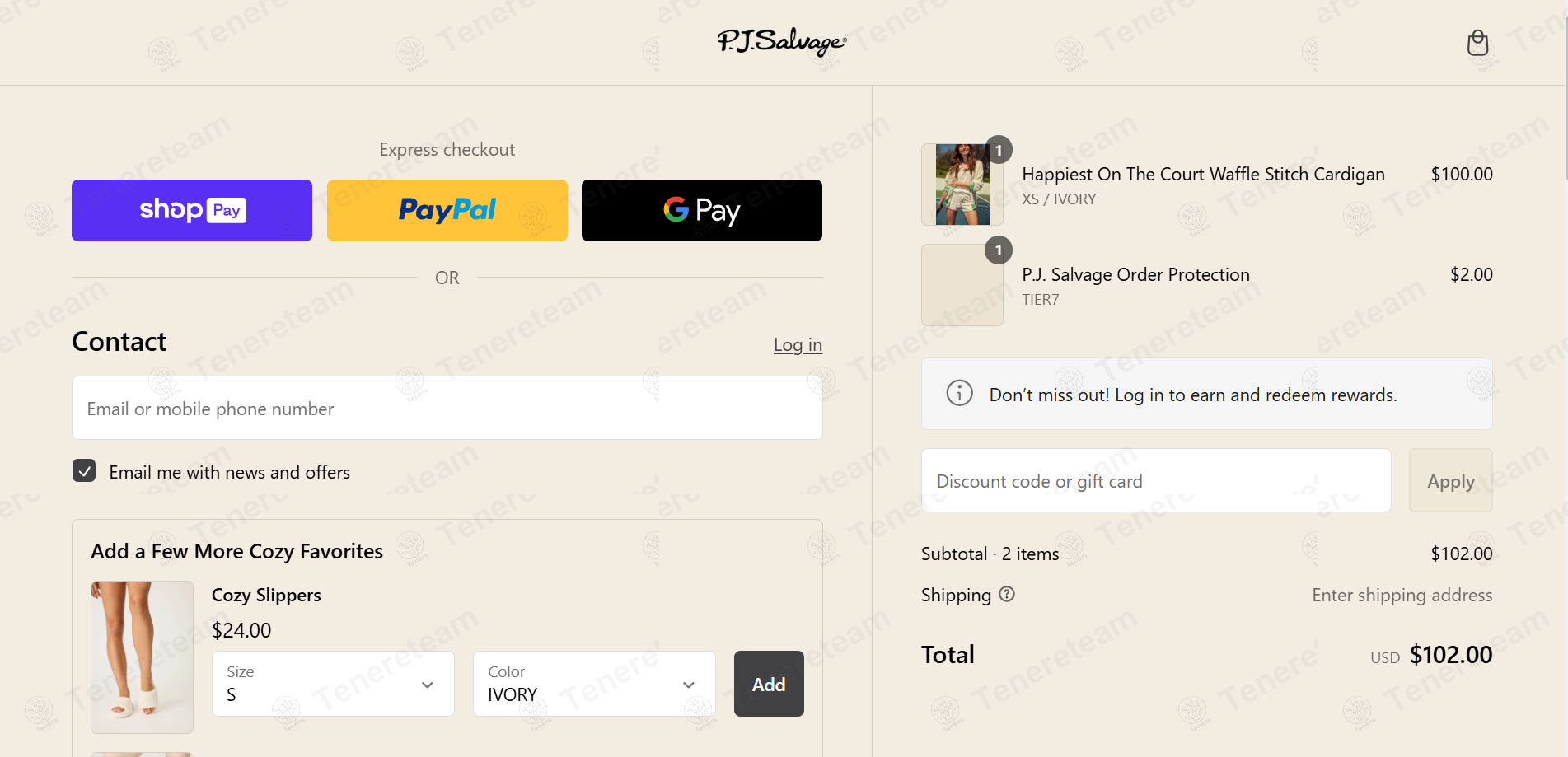 PJ Salvage apply coupon code