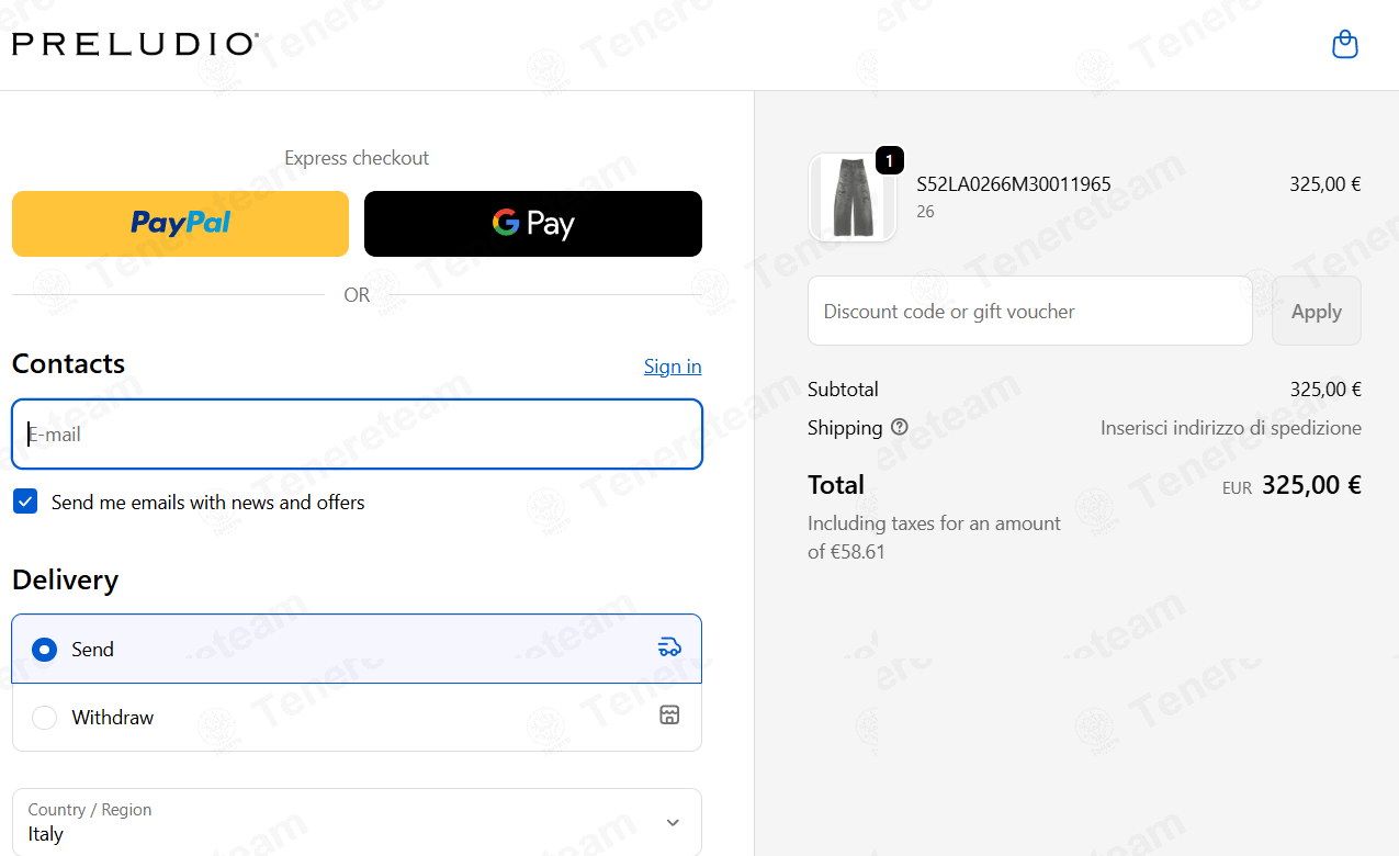 Preludiomoda IT apply coupon code