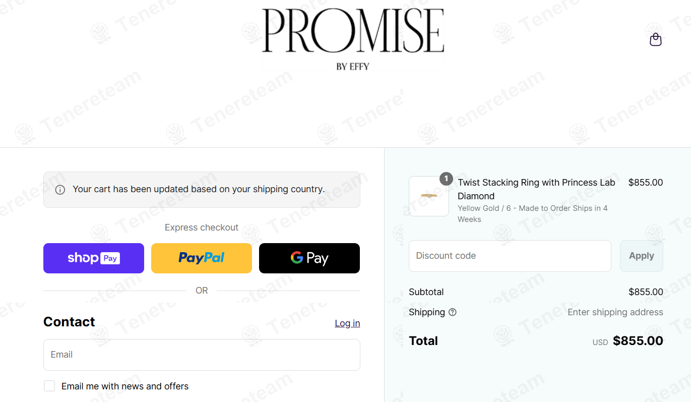 Promise by Effy apply coupon code