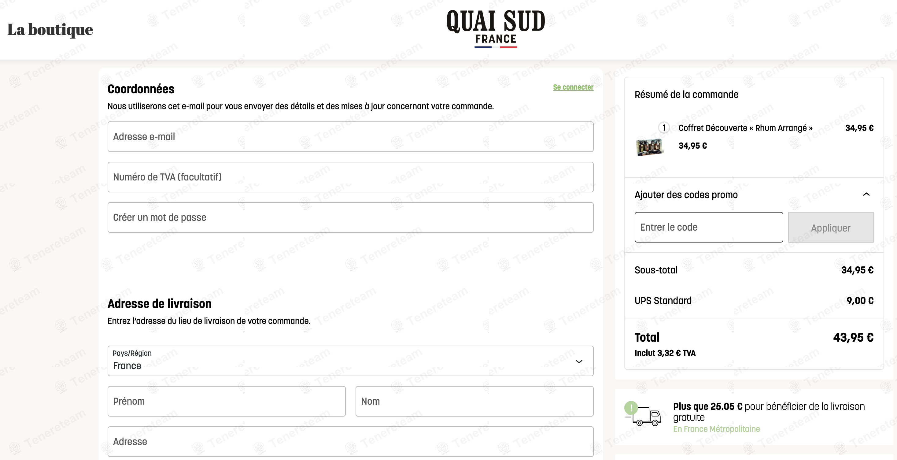 Quai Sud apply coupon code
