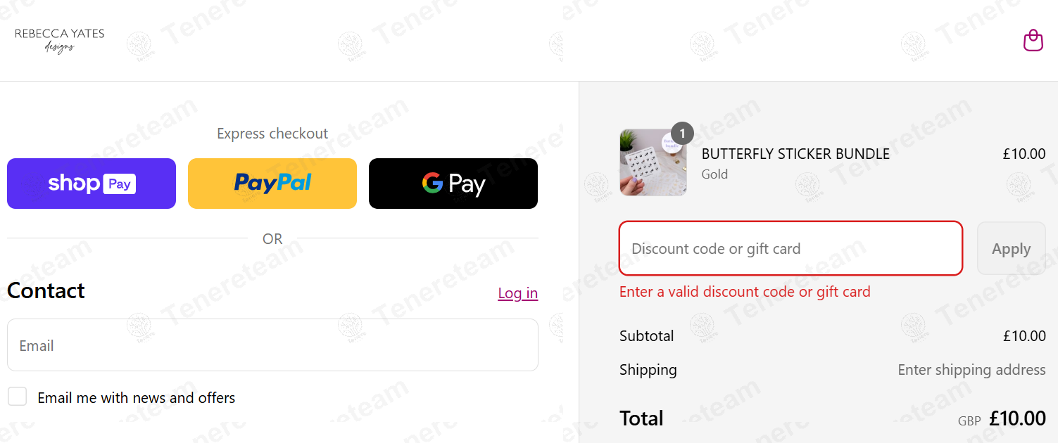 Rebecca Yates apply coupon code