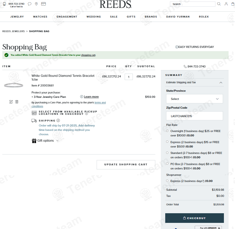 Reeds Jewelers apply coupon code