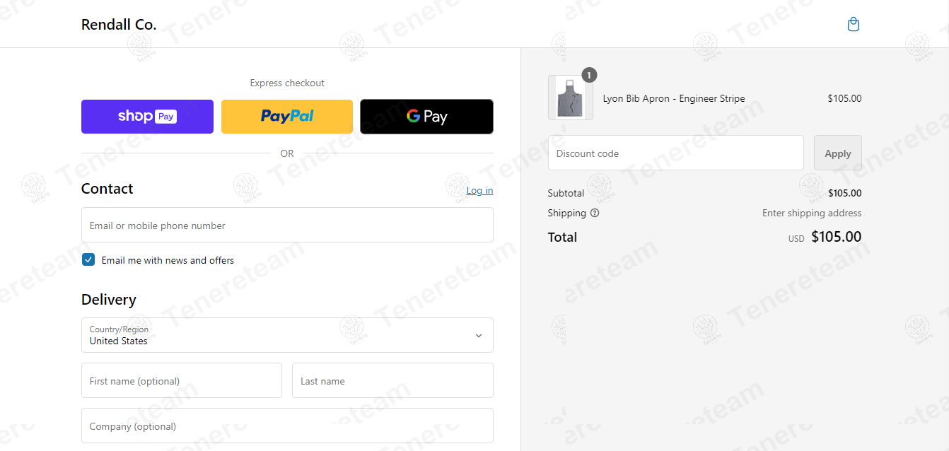 Rendall Co apply coupon code