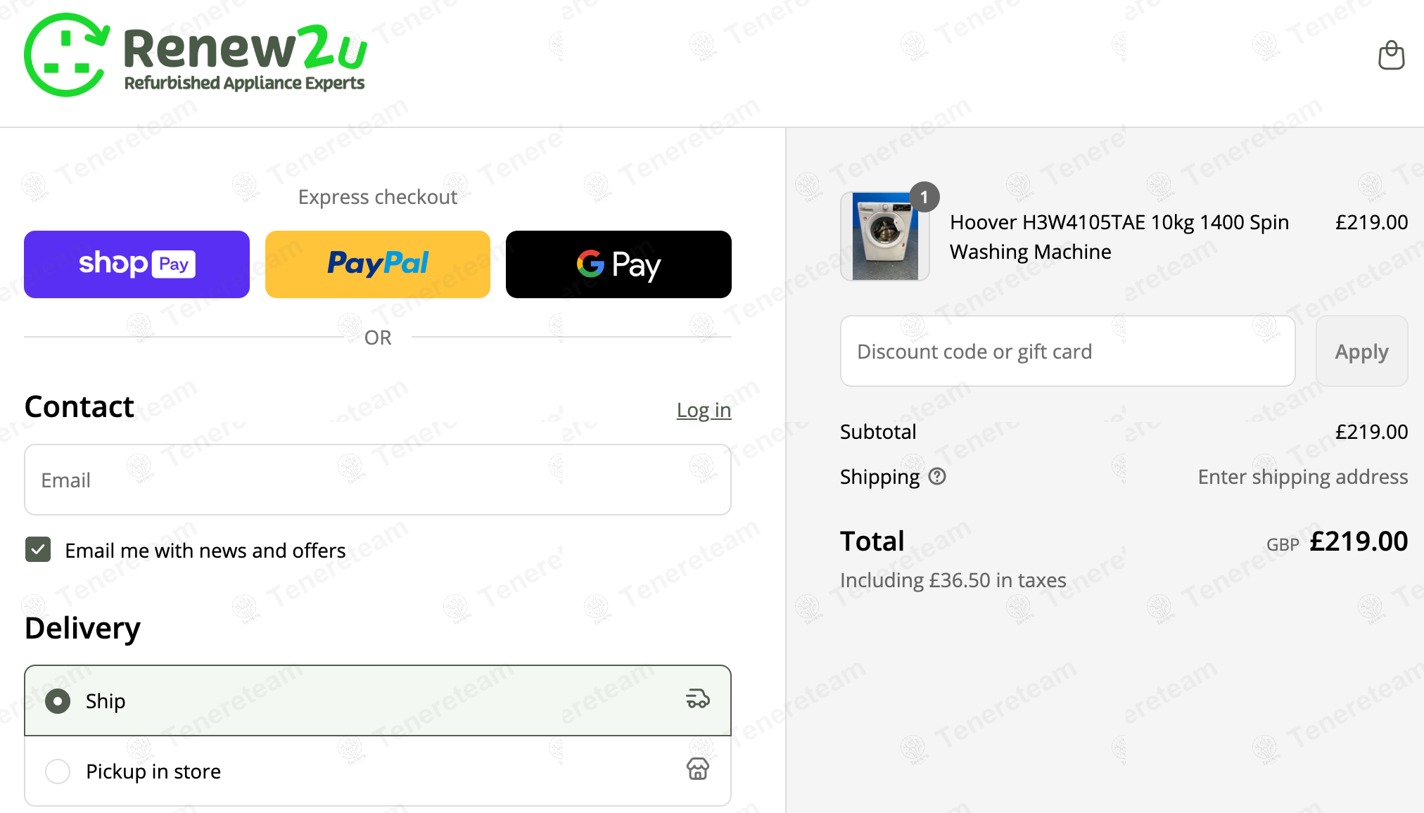 Renew2U UK apply coupon code