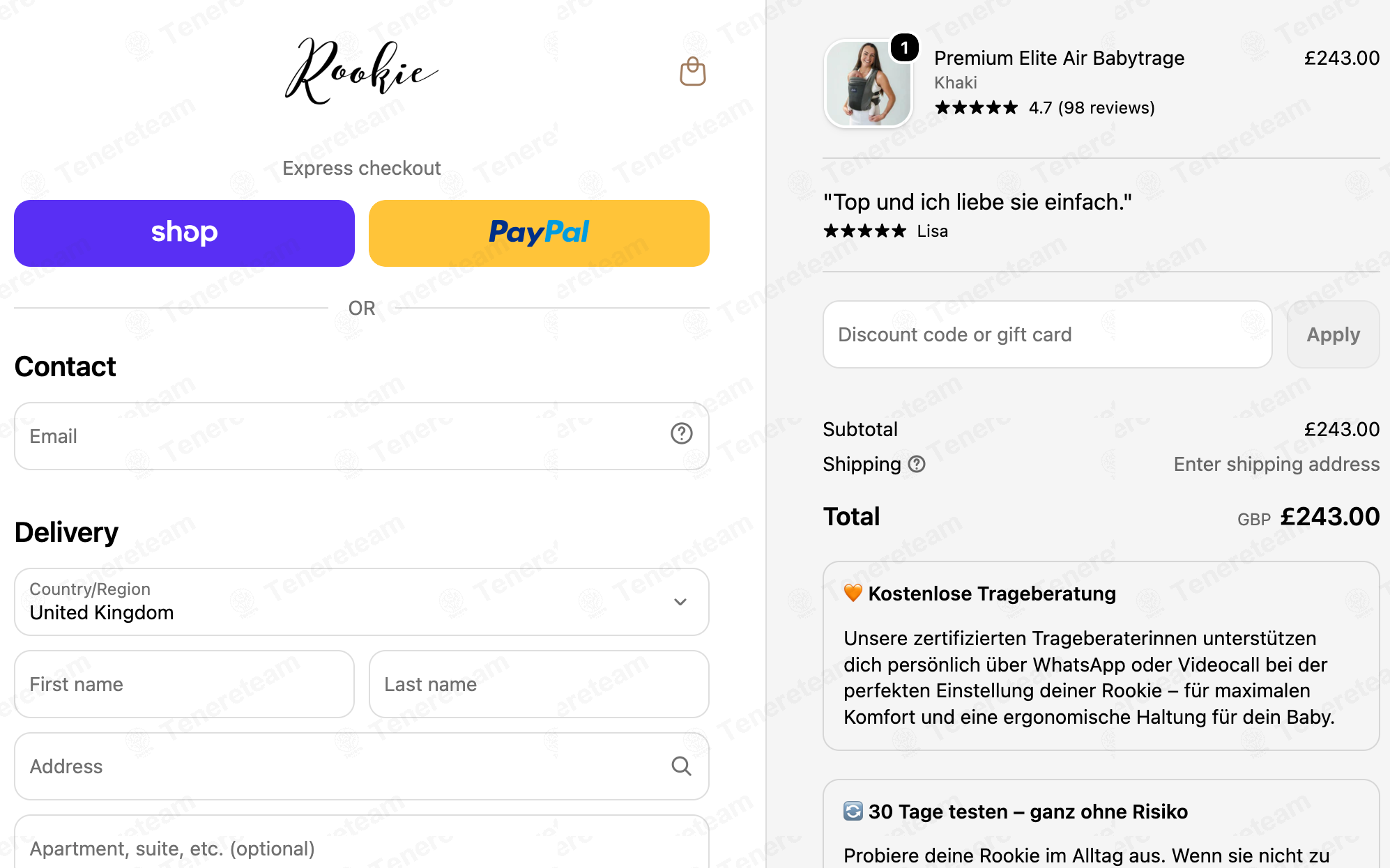 Rookie Baby apply coupon code