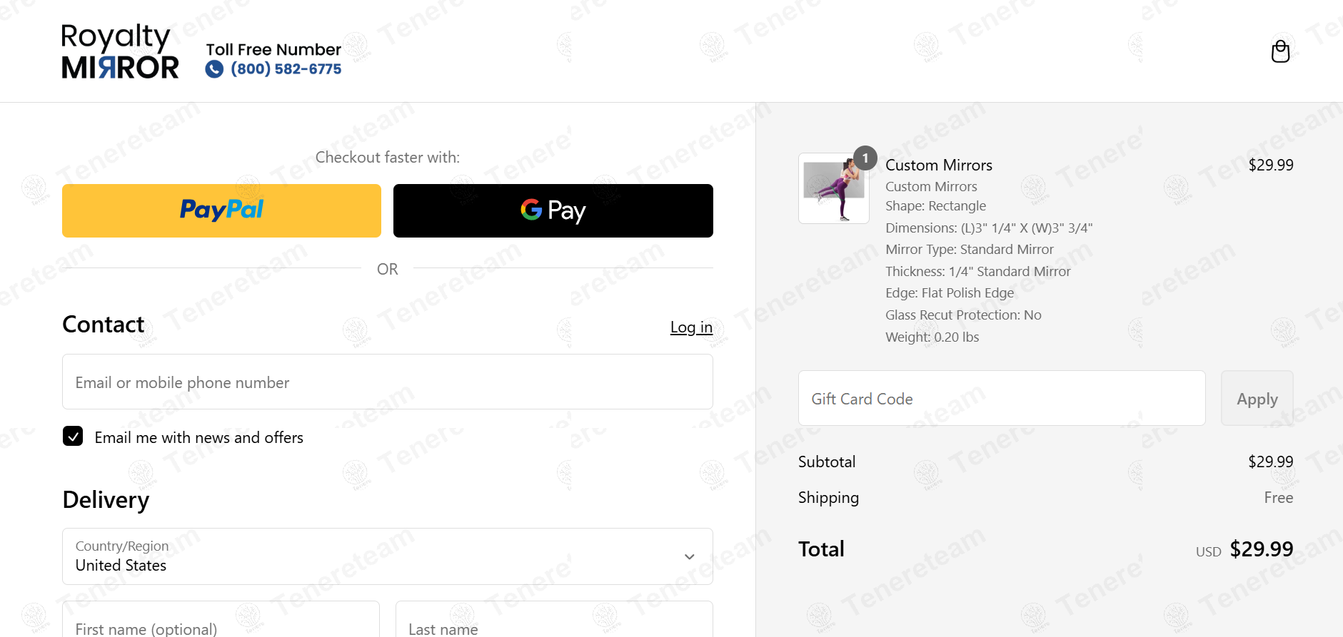Royalty Mirror apply coupon code
