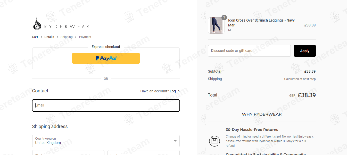 Ryderwear UK apply coupon code