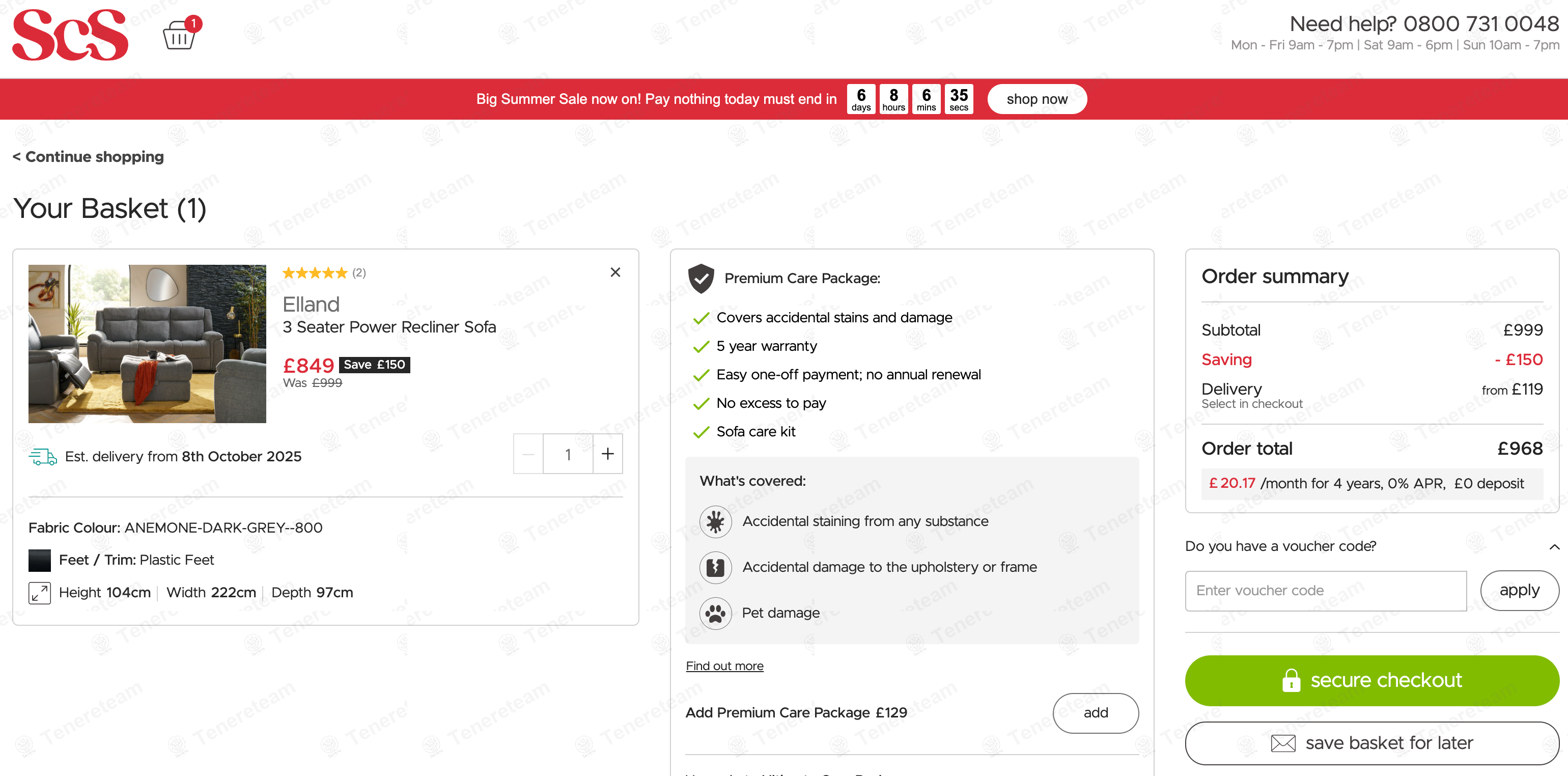 SCS apply coupon code
