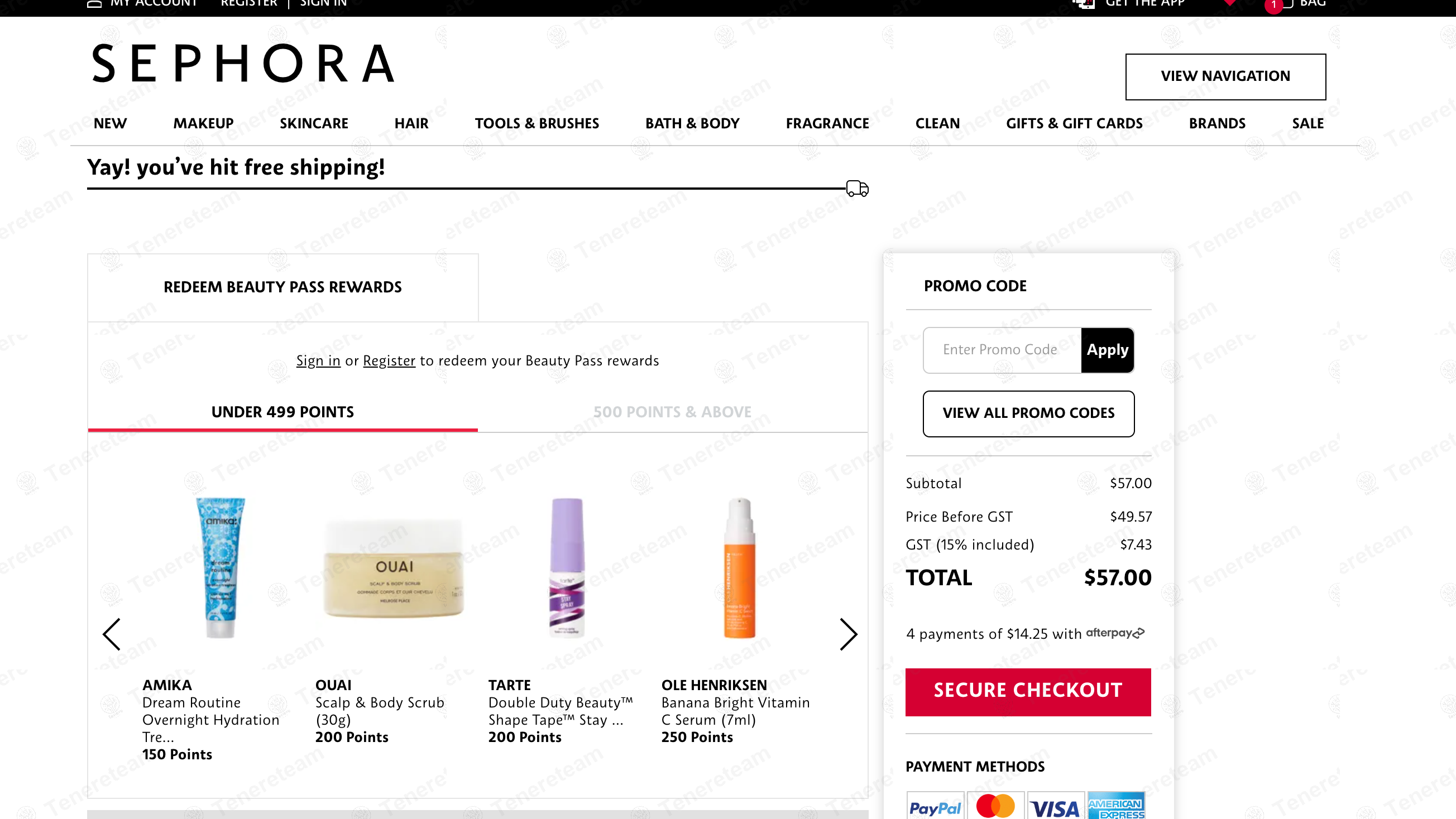 Sephora NZ apply coupon code