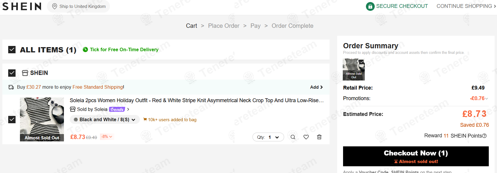 Shein UK apply coupon code