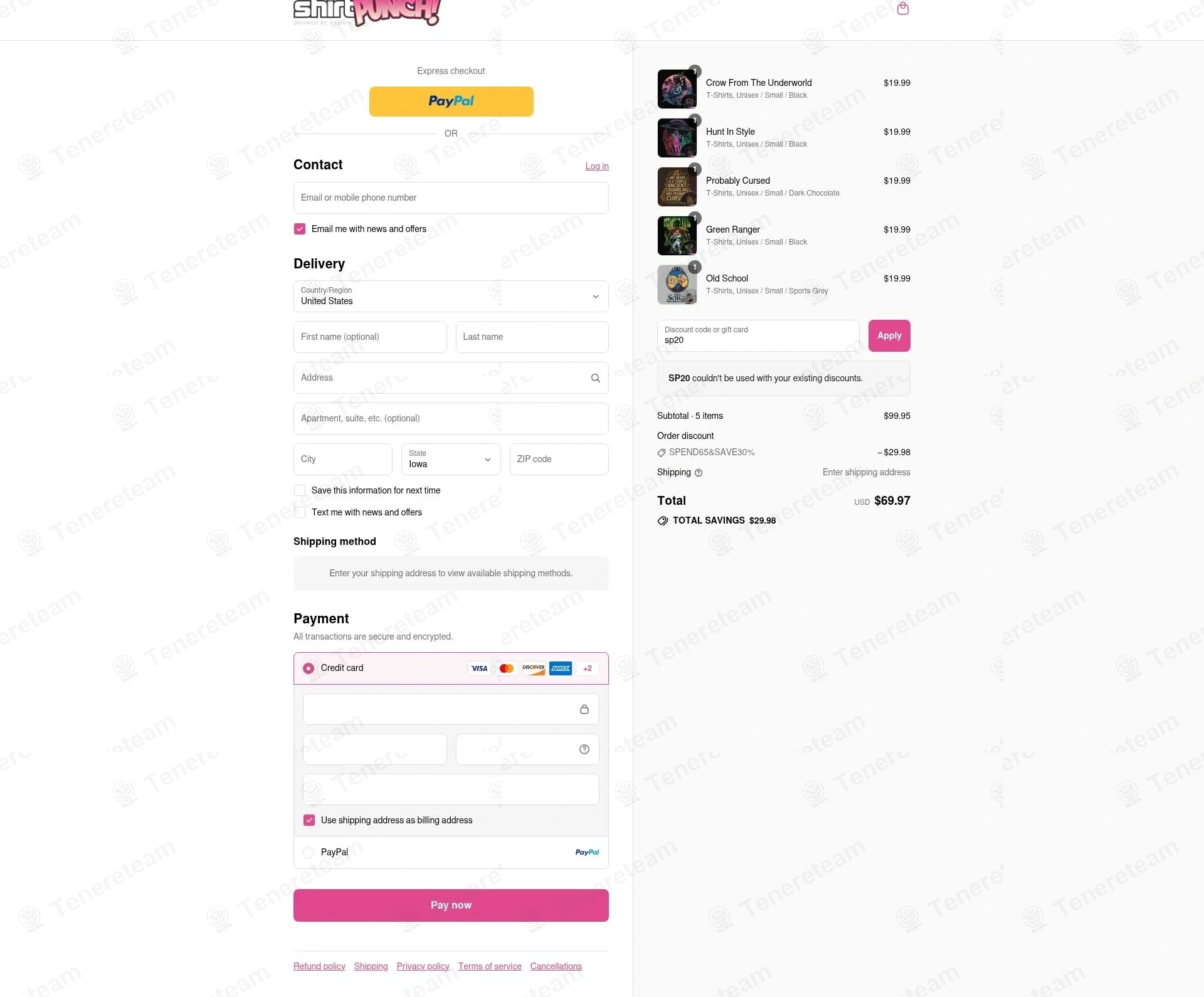 ShirtPunch apply coupon code
