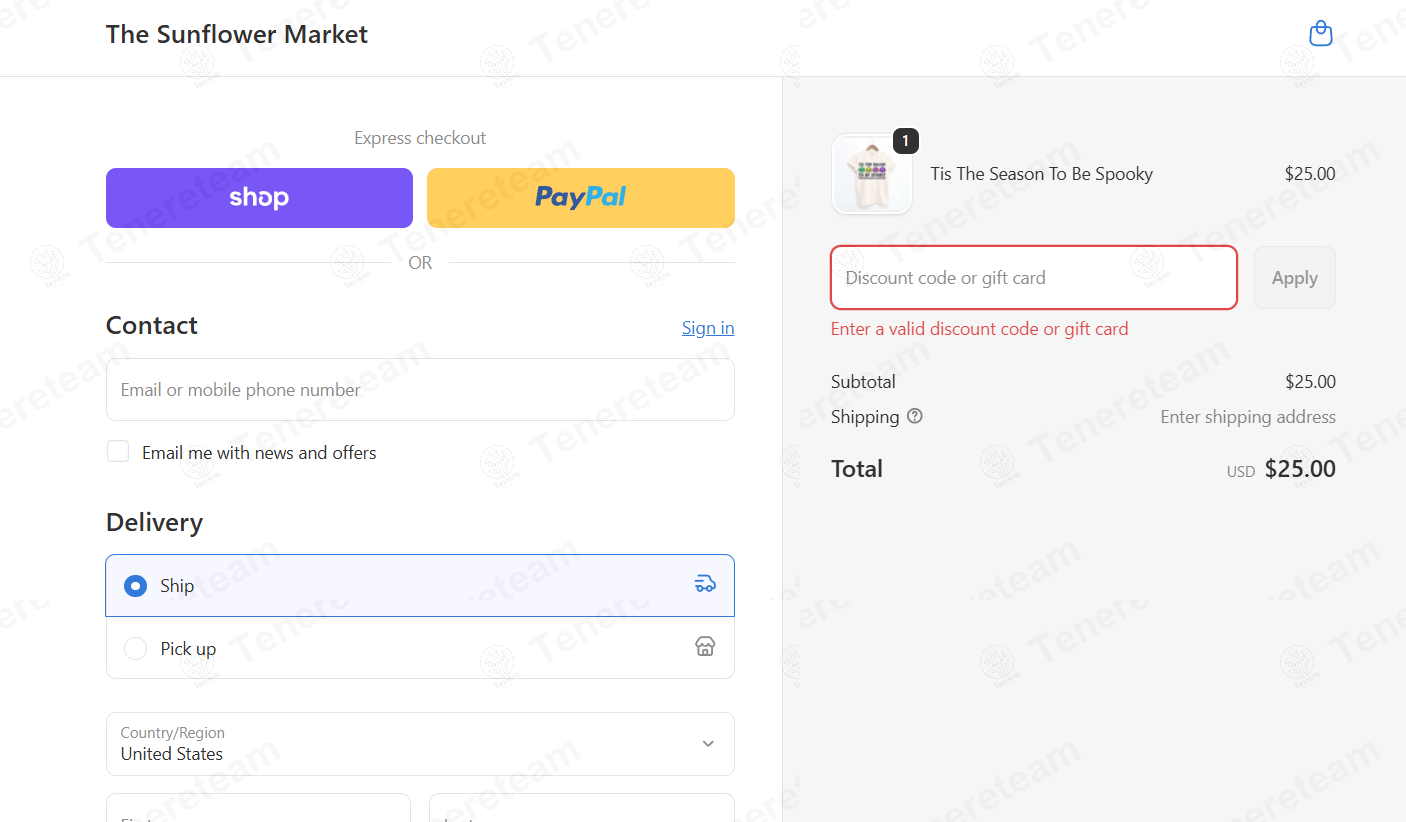 Shop Sunflower Market apply coupon code