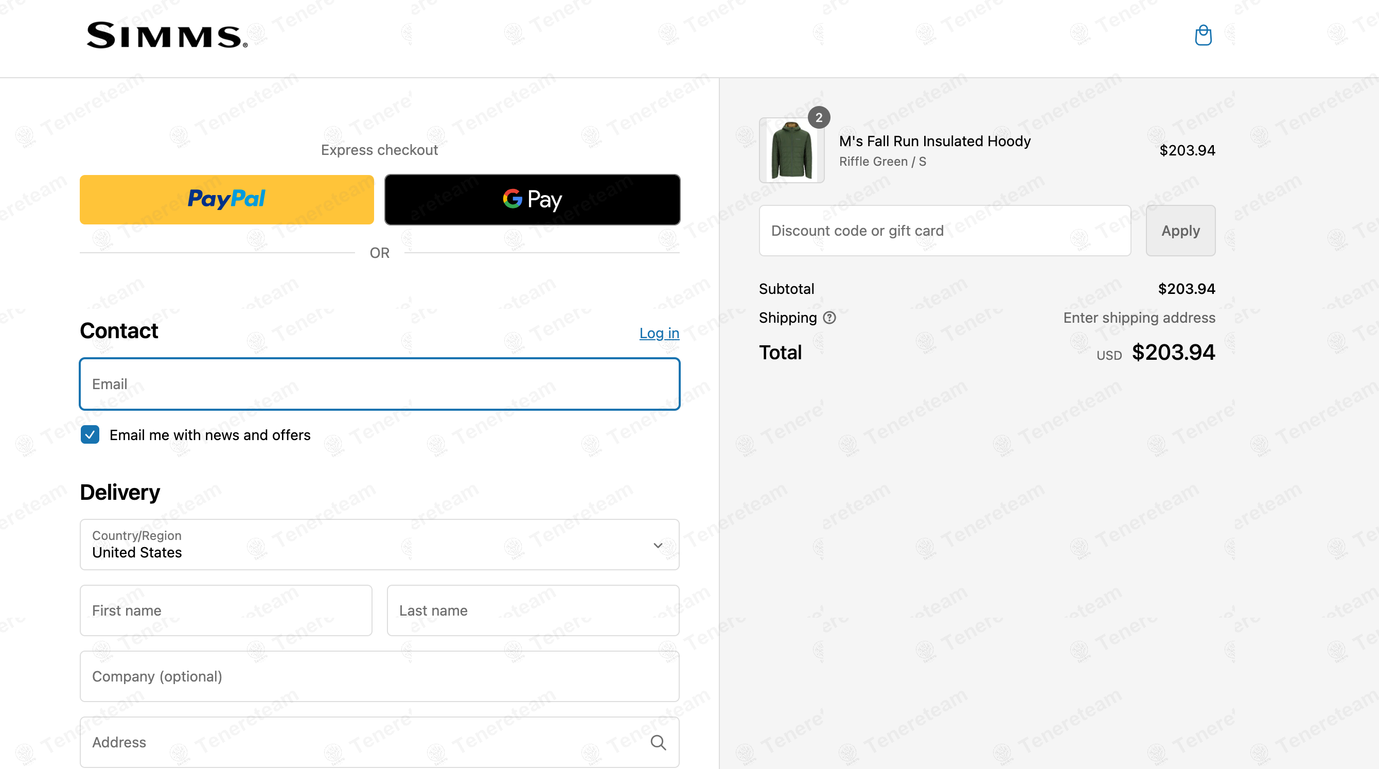 Simms apply coupon code