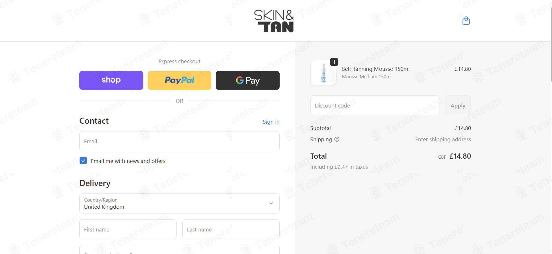 Skinny Tan UK apply coupon code