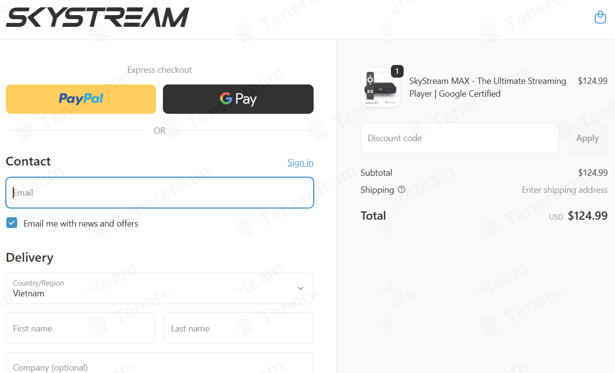 SkyStreamX apply coupon code