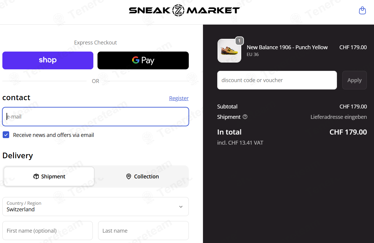 Sneakz Market CH apply coupon code