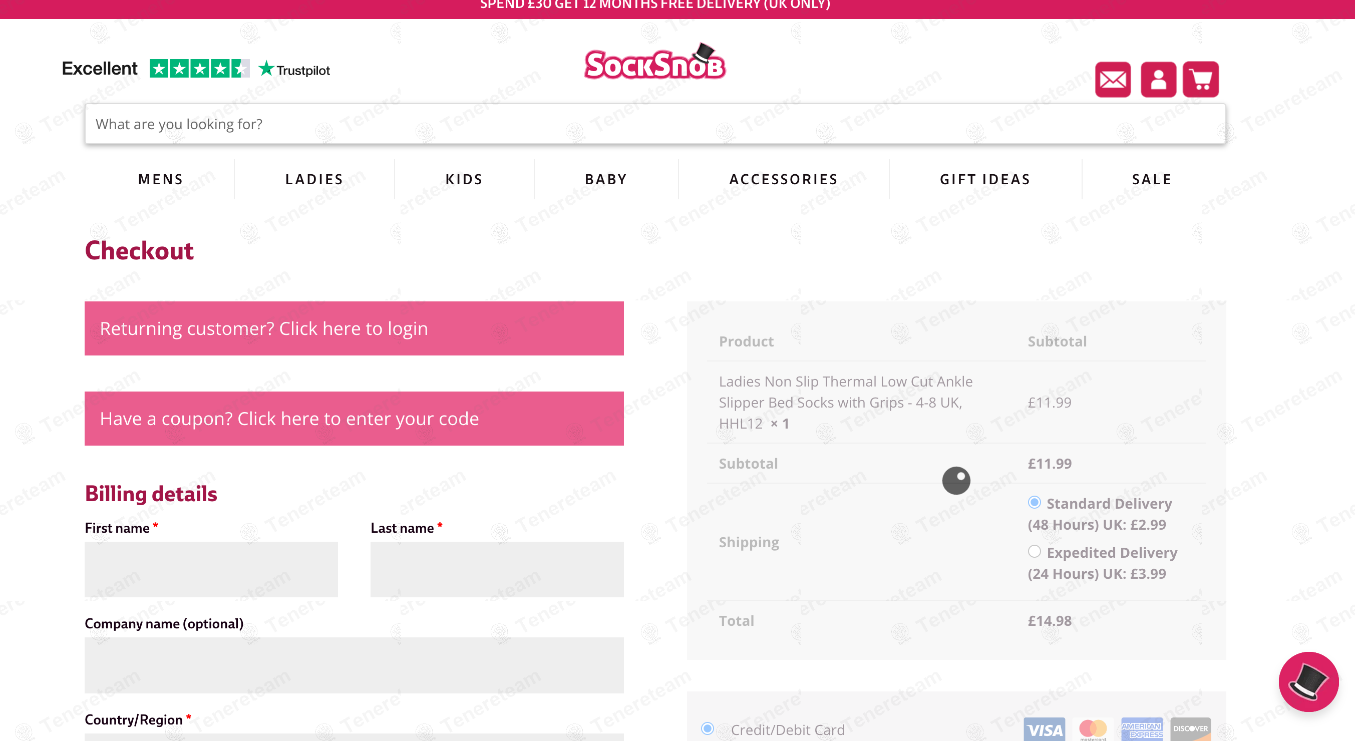 Socksnob.co.uk apply coupon code