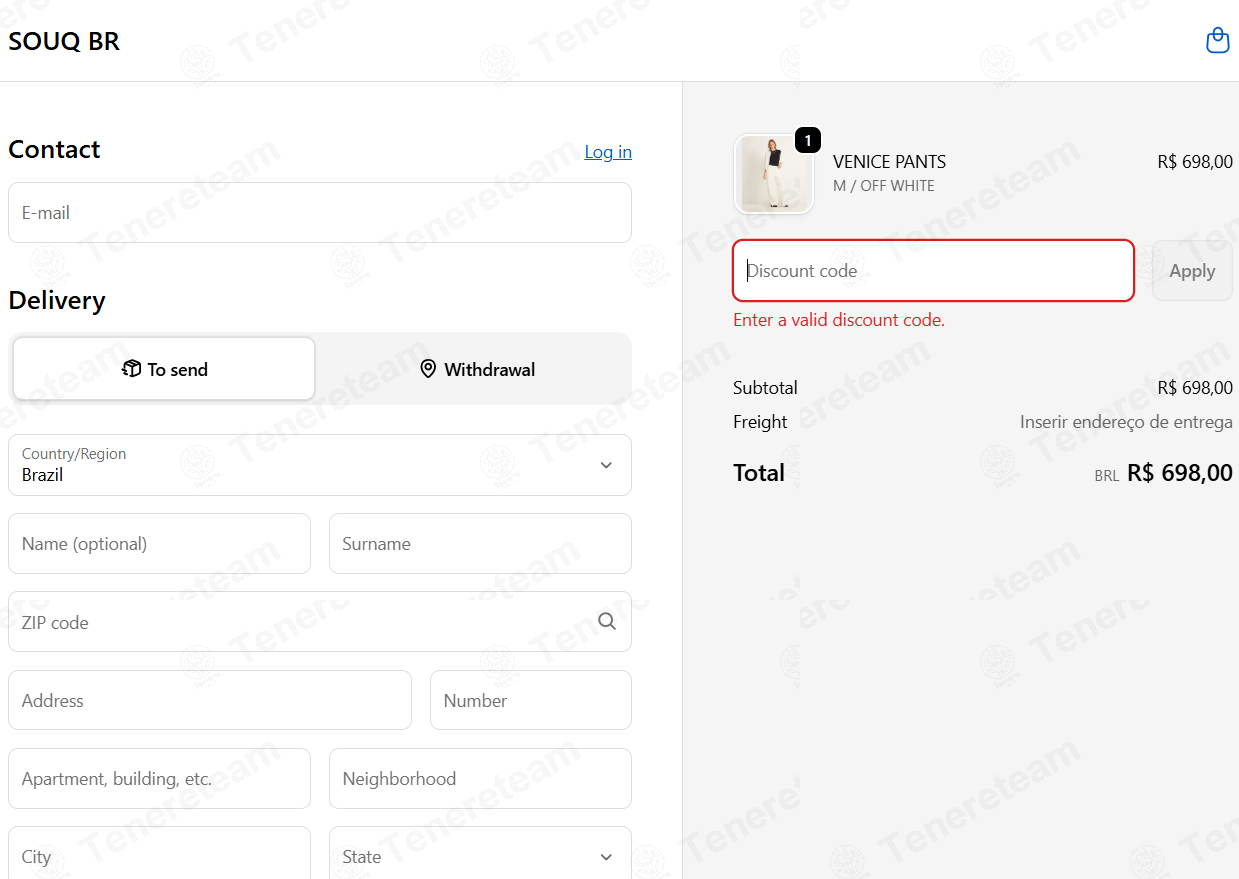 Souqstore BR apply coupon code